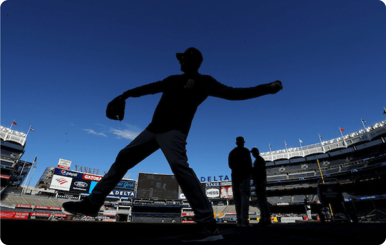 Baseball player at a stadium